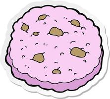 autocollant d'un dessin animé de biscuit rose vecteur