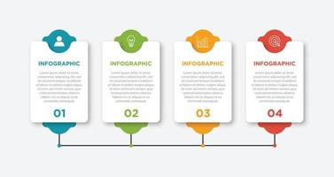 modèle de conception infographique d'entreprise de présentation 4 étapes vecteur