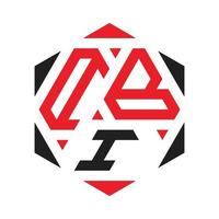 création de logo polygone créatif à trois lettres vecteur