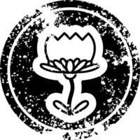 icône de fleur de lotus en détresse vecteur