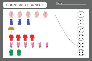 jeu éducatif pour les enfants, les enfants. . jeu d'apprentissage des mathématiques, jeu de comptage. illustration vectorielle pour impression, page vecteur