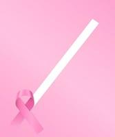 ruban brillant en soie rose à l'appui de l'illustration vectorielle de la maladie du cancer du sein isolée sur fond blanc vecteur