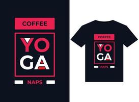 illustration de siestes de yoga au café pour des graphiques de conception de t-shirts prêts à imprimer vecteur