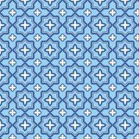 motif de carreaux bleus géométriques de style marocain islamique sans couture vecteur