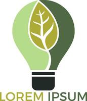 logo de feuille de lampe ampoule. symbole d'innovation d'idée de nature. vecteur