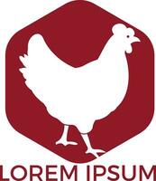 création de logo de poule. logo, signe, icône pour l'épicerie, les magasins de viande, la boucherie, le marché fermier. vecteur