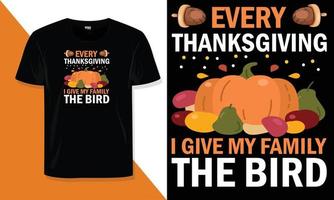 conception de t-shirt pour le jour de thanksgiving vecteur