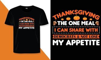 conception de t-shirt pour le jour de thanksgiving vecteur