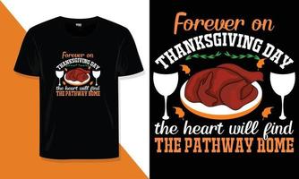 conception de t-shirt pour le jour de thanksgiving vecteur