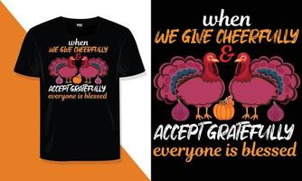 conception de t-shirt pour le jour de thanksgiving vecteur