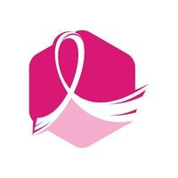 fond de campagne du mois de sensibilisation au cancer du sein d'octobre. conception de vecteur de santé des femmes. conception d'illustration vectorielle de ruban rose cancer du sein