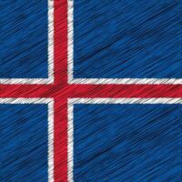 fête de l'indépendance de l'islande 17 juin, conception de drapeau carré vecteur