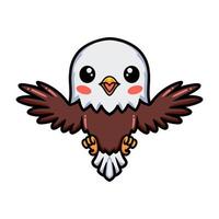 dessin animé mignon petit aigle volant vecteur