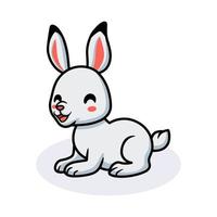 dessin animé mignon petit lapin blanc vecteur