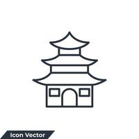 illustration vectorielle du logo de l'icône de la pagode. modèle de symbole de pagode pour la collection de conception graphique et web vecteur