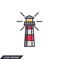 illustration vectorielle de logo d'icône de bâtiment de maison légère. modèle de symbole de phare pour la collection de conception graphique et web vecteur