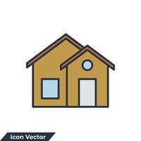 illustration vectorielle du logo de l'icône de la maison. modèle de symbole de maison pour la collection de conception graphique et web vecteur