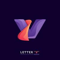 modèle de vecteur de logotype lettre v