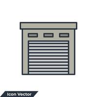 garage bâtiment icône logo illustration vectorielle. modèle de symbole de garage pour la collection de conception graphique et web vecteur