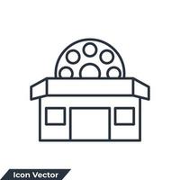 théâtre cinéma bâtiment icône logo illustration vectorielle. modèle de symbole de cinéma de théâtre pour la collection de conception graphique et web vecteur