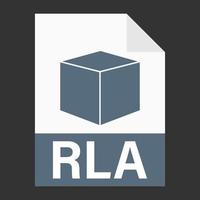 design plat moderne de l'icône de fichier rla pour le web vecteur