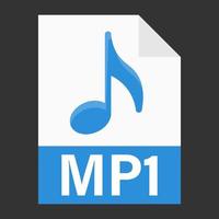 design plat moderne de l'icône du fichier mp1 pour le web vecteur