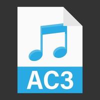 design plat moderne d'icône de fichier ac3 pour le web vecteur