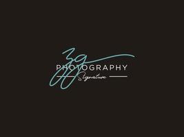 lettre zg signature logo template vecteur