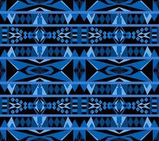 motif géométrique harmonieux, arrière-plan bleu, ikat, boho, aztèque, folklorique, motif, gitan, arabe, style indien, motif de tissu, batak, motif tribal, textile ethnique, motif de tissu moderne, papier peint. vecteur