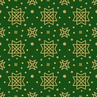 élégant motif géométrique vert harmonieux de forme tribale. motif conçu en style ikat, aztèque, marocain, thaïlandais, arabe de luxe. idéal pour les vêtements en tissu, la céramique, le papier peint. illustration vectorielle. vecteur