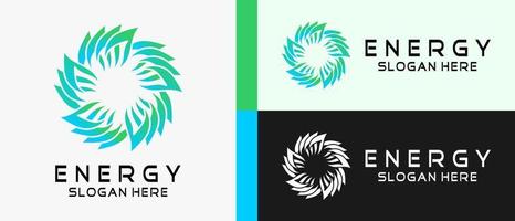modèle de conception de logo d'énergie avec concept abstrait créatif sous forme de fleurs. illustration de logo vectoriel haut de gamme
