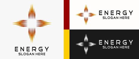modèle de conception de logo d'énergie avec concept abstrait créatif de forme de rayons d'étoiles. illustration de logo vectoriel haut de gamme
