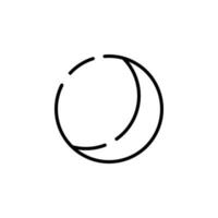 lune, nuit, clair de lune, modèle de logo d'illustration vectorielle d'icône de ligne pointillée de minuit. adapté à de nombreuses fins. vecteur