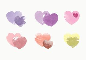 Collection Vector Heart Watercolor