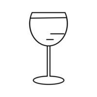 verre à vin sur l'icône de la ligne de la tige illustration vectorielle isolée vecteur