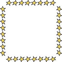 cadre carré avec des étoiles jaunes sur fond blanc. image vectorielle. vecteur