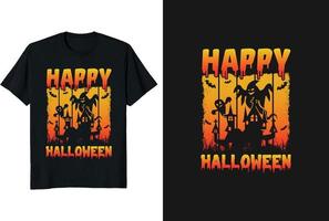 conception de t-shirt joyeux halloween vecteur