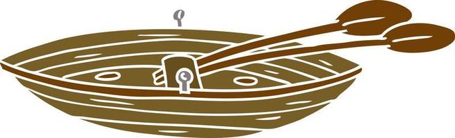 dessin animé doodle d'un bateau en bois vecteur