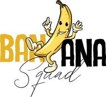 t-shirt drôle d'équipe de banane vecteur