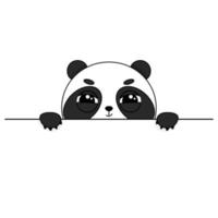 cachette de panda de dessin animé mignon. illustration vectorielle vecteur