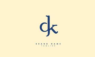 alphabet lettres initiales monogramme logo dk, kd, d et k vecteur