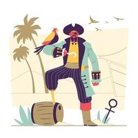 pirate à la plage vecteur