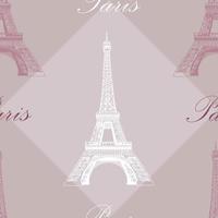 modèle sans couture avec tour eiffel sur fond gris et violet vecteur