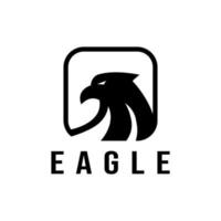 logo tête d'aigle en carré sur fond isolé vecteur
