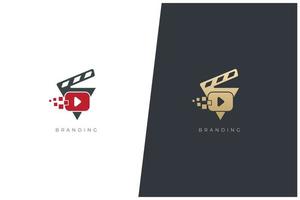 film vidéo médias production multimédia concept de logo vectoriel