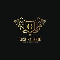 modèle de logo de luxe pour la marque de boutique de mode, d'hôtel ou de restaurant vecteur