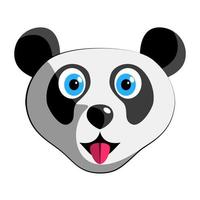 tête de grand panda de dessin animé isolée. vecteur