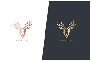 conception de concept de logo vectoriel animaux numériques de cerf