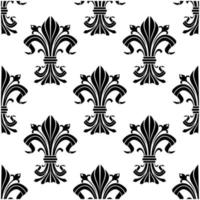 modèle sans couture de fleurs de fleur de lys noires vecteur