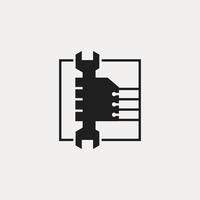 combinaison d'un fichier papier et d'une clé avec une main tenant le logo ou l'illustration de l'icône vecteur